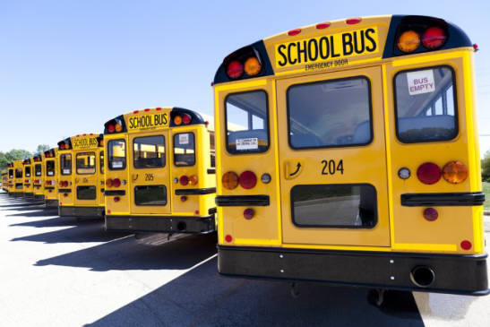 School bus towing image- Kerhaert's of Rochester NY