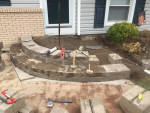 Installing front hardscaped steps. Installed by Aaron of Landscape Solutions. Rochester NY. 14616

585-342-5296
