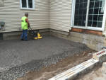 Fine stone base being installed