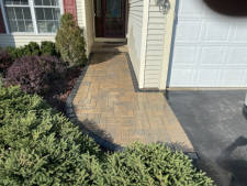 Custom front walkway Installed by Aaron of Landscape Solutions. Rochester NY. 14616

585-342-5296