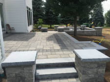 Custom steps and sidewalk hardscaping Installed by Aaron of Landscape Solutions. Rochester NY. 14616

585-342-5296