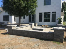 Stunning custom paver hardscaped patio Installed by Aaron of Landscape Solutions. Rochester NY. 14616

585-342-5296